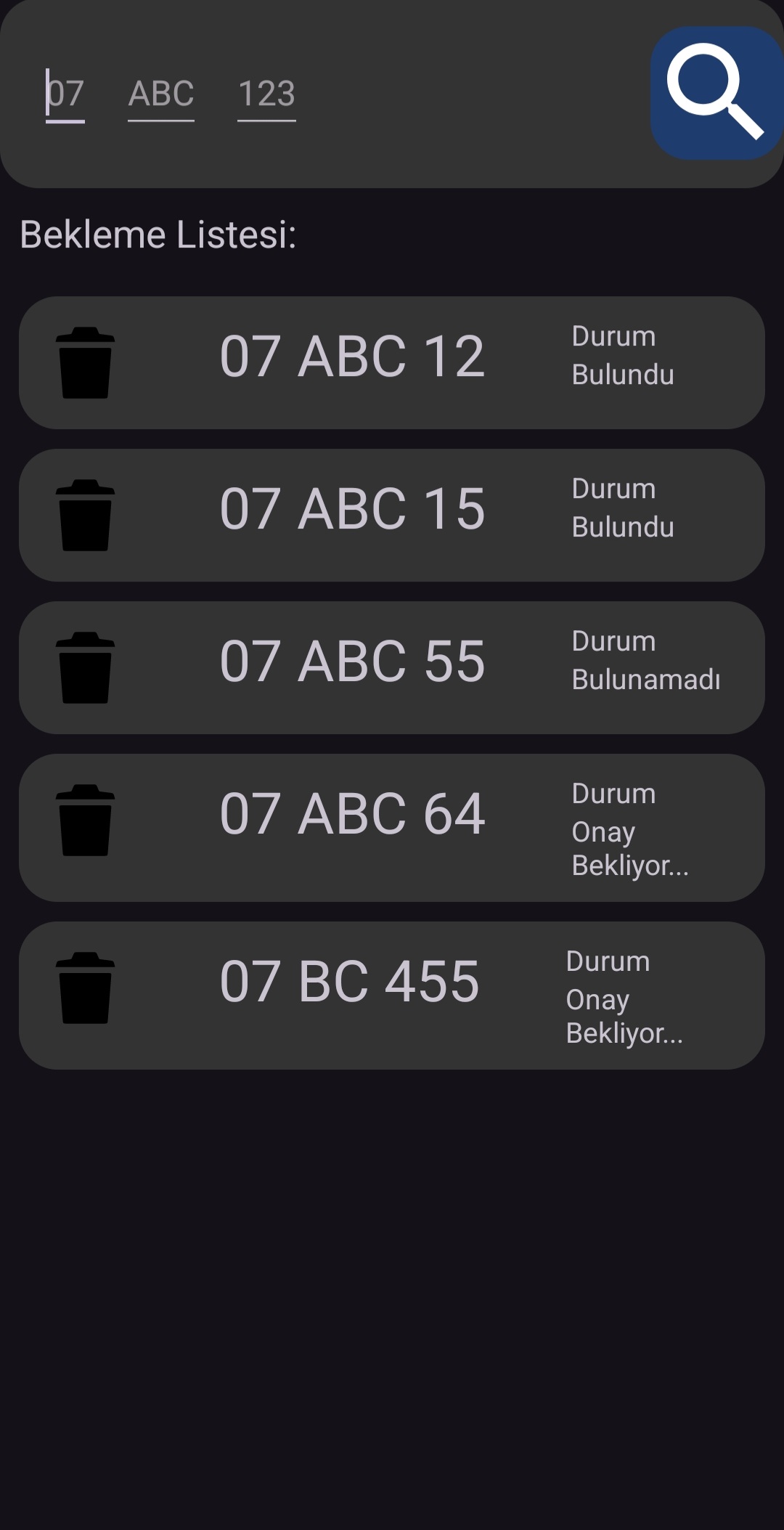Plakamı Bul Screenshot