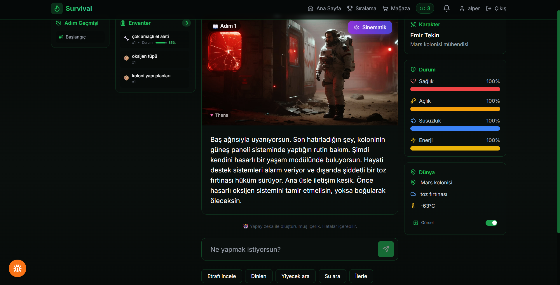 Survival Game Screenshot