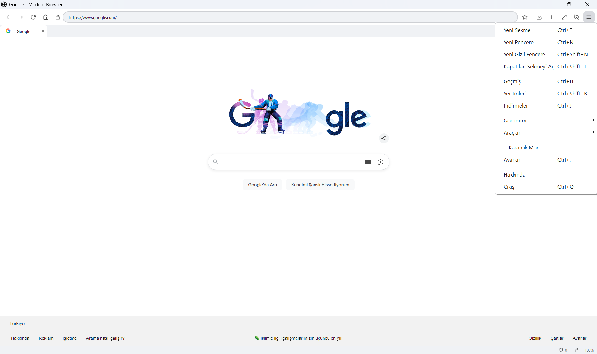 Modern Browser Screenshot